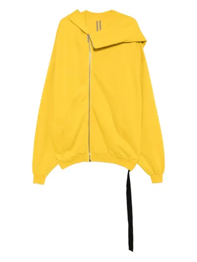 Rick Owens Drkshdw Exaggerated Cotton Hoodie In Yellow