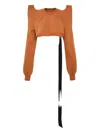 Rick Owens Drkshdw Extended-shoulder Cropped Top In Orange