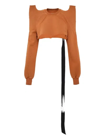Rick Owens Drkshdw Extended-shoulder Cropped Top In Orange