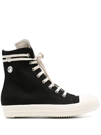 Rick Owens Drkshdw Eyelet-detail High-top Sneakers In Black