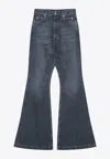 Rick Owens Drkshdw Faded Flared Jeans In Gray