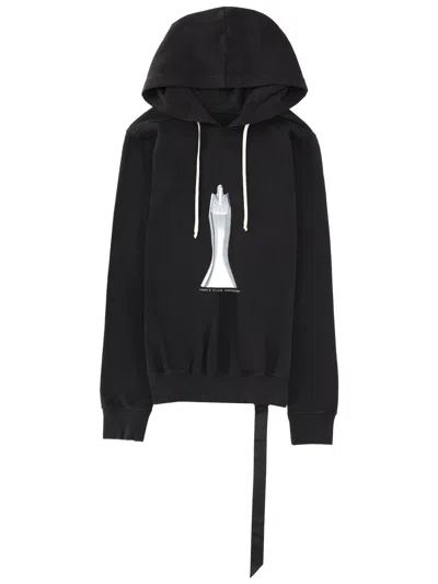 Rick Owens Drkshdw Felpa Con Cappuccio Oversize In Black
