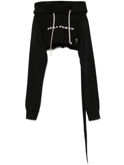 RICK OWENS DRKSHDW FELPA CROPPED HOODIE