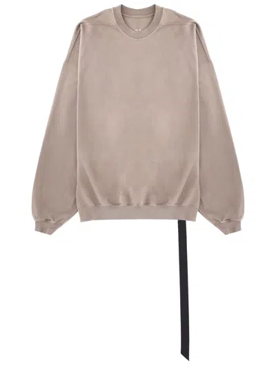 Rick Owens Drkshdw Temple Hun Crew Neck Sweatshirt In Neutral