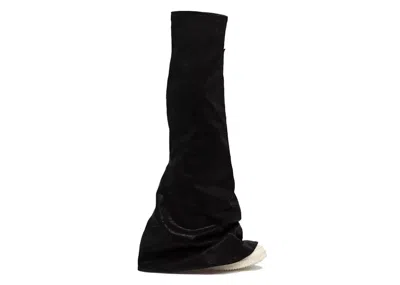 Pre-owned Rick Owens Drkshdw Fetish Denim Boot (women's) Sneakers In Black/milk