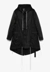 Rick Owens Drkshdw Drkshdw By Rick Owens Mid-length Black Recycled Polyamide Parka In Black