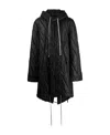 Rick Owens Drkshdw Fishtail Hooded Raincoat In Black