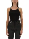 Rick Owens Drkshdw Drkshdw By Rick Owens Fitted Black Cotton Tank Top