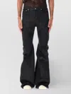 Rick Owens Drkshdw Flare Stitched Pockets Belted Trousers In Black