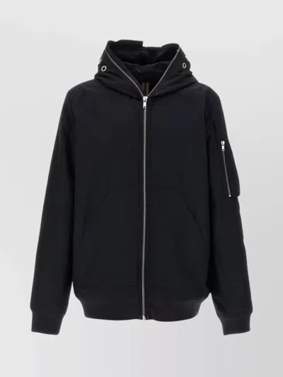 Rick Owens Drkshdw Flight Bomber Jacket Adjustable Hem In Black