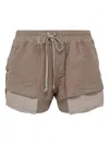 Rick Owens Drkshdw Fog Boxers Flannel Shorts In Brown