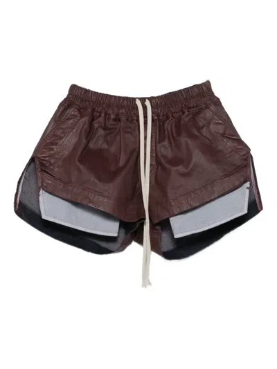 Rick Owens Drkshdw Fog Drawstring Shorts In Brown