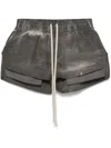 Rick Owens Drkshdw "fog" Denim Shorts In Grey