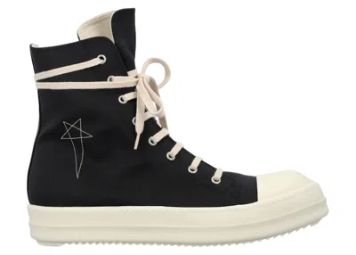 Pre-owned Rick Owens Drkshdw Fogachine Hi Pentagram Embroidery Sneakers In Black/milk