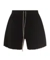 Rick Owens Drkshdw Frayed-hem Drawstring Shorts In Black