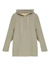 Rick Owens Drkshdw Peter Hoodie With Drawstring And Kangaroo Pocket In Green