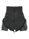 Rick Owens Drkshdw Frayed Shorts In Black
