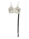 Rick Owens Drkshdw Frayed Top In Silver