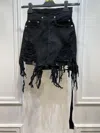 Rick Owens Drkshdw Fringed Hem Shorts In Black