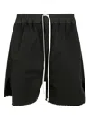 Rick Owens Drkshdw Black Hollywood Long Boxers Butt Zipp Shorts In Black