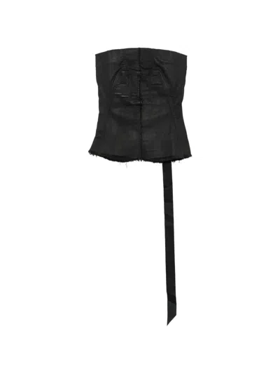 Rick Owens Drkshdw Fringed Top In Black