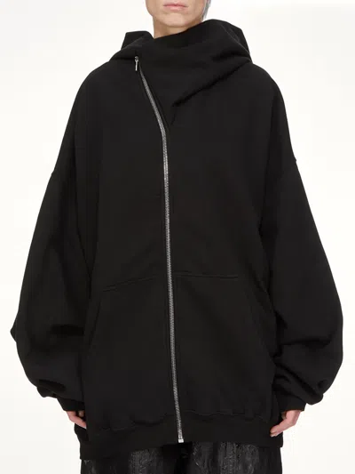 Rick Owens Drkshdw Furka Jersey Mountain Hun Hoodie In Black