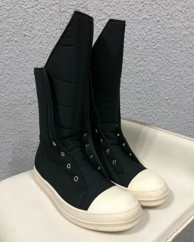 Pre-owned Rick Owens Drkshdw Fw15 Sphinx Laceless Sneaker Boots In Black