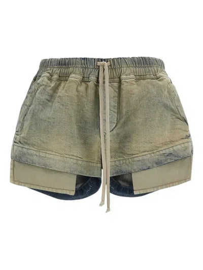 RICK OWENS DRKSHDW RICK OWENS DRKSHDW FW25 CONCORDIANS FOG DENIM BOXER SHORTS