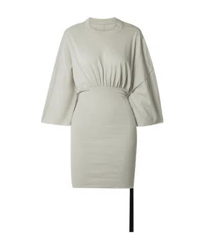 Rick Owens Drkshdw Gathered-detail T-shirt Dress In Gray