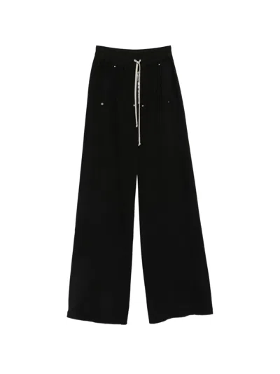 Rick Owens Drkshdw Wide Leg Trousers Front And Back Pockets In Black