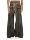 Rick Owens Drkshdw Wide-leg Trousers With Drawstring And Pockets In Black