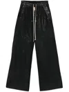 Rick Owens Drkshdw Wide Leg Trousers Featuring Pockets In Black