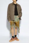 Rick Owens Drkshdw Destroyed Denim Bermuda Shorts In Blue