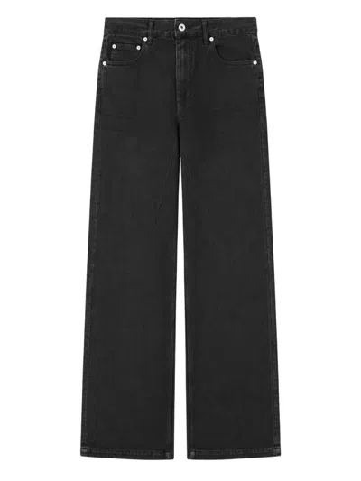Rick Owens Drkshdw Geth Wide-leg High Waist Cotton Jeans In Black