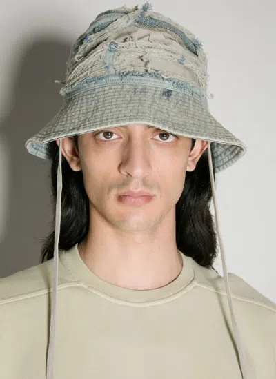 Rick Owens Drkshdw Gilligan Distressed Bucket Hat In Gray