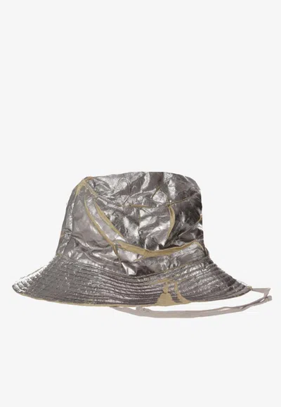 Rick Owens Drkshdw Gilligan Metallic Bucket Hat In Palladium