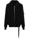 Rick Owens Drkshdw Asymmetrical Hem Long Sleeve Hoodie In Black