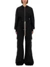 Rick Owens Drkshdw Utility Dress With Cargo Pockets And Hood In Black