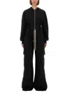 Rick Owens Drkshdw Utility Dress With Cargo Pockets And Hood In Black