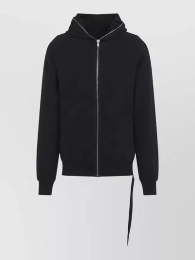 Rick Owens Drkshdw Gimp Cotton Hoodie Jacket Kangaroo Pockets In Black