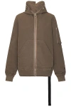 Rick Owens Drkshdw Long-sleeved Hooded Hoodie In Dust