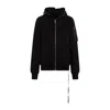 Rick Owens Drkshdw Tommy Layered Drawstring Hoodie In Black