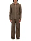 Rick Owens Drkshdw Long-sleeved Hooded Hoodie In Beige