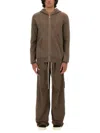 Rick Owens Drkshdw Drawstring Hoodie With Kangaroo Pocket In Brown