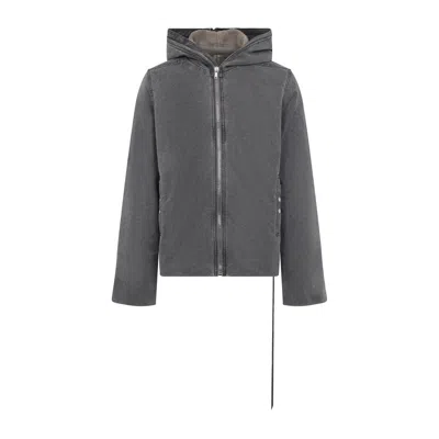 Rick Owens Drkshdw Gimp Zip-front Cotton Jacket In Gray