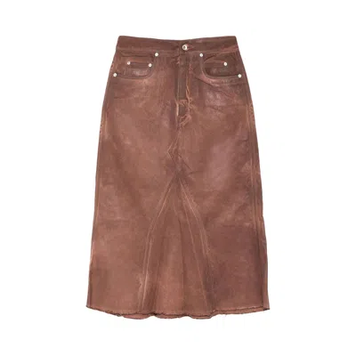 Pre-owned Rick Owens Drkshdw Godet Skirt 'terra' | Brown | Women's Size Xs