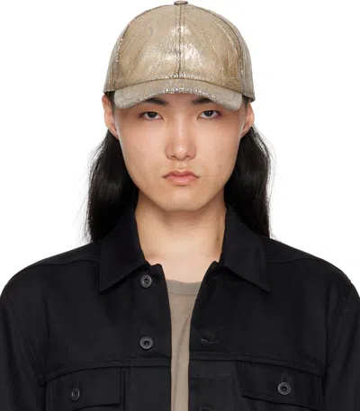 Rick Owens Drkshdw Gold Megacrust Denim Baseball Cap In Neutral