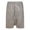 Rick Owens Drkshdw Gold Hollywood Drawstring Pods Denim Shorts In Gold