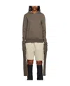 Rick Owens Drkshdw Grab Velvet Hooded Sweater In Brown
