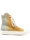 Rick Owens Drkshdw Gradient-effect Denim Sneakers In Yellow